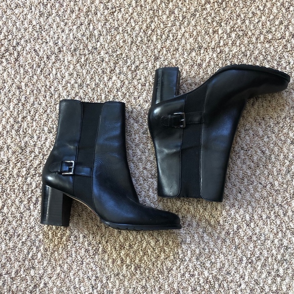Cole Haan Black Leather Ankle Booties - Picture 2 of 7